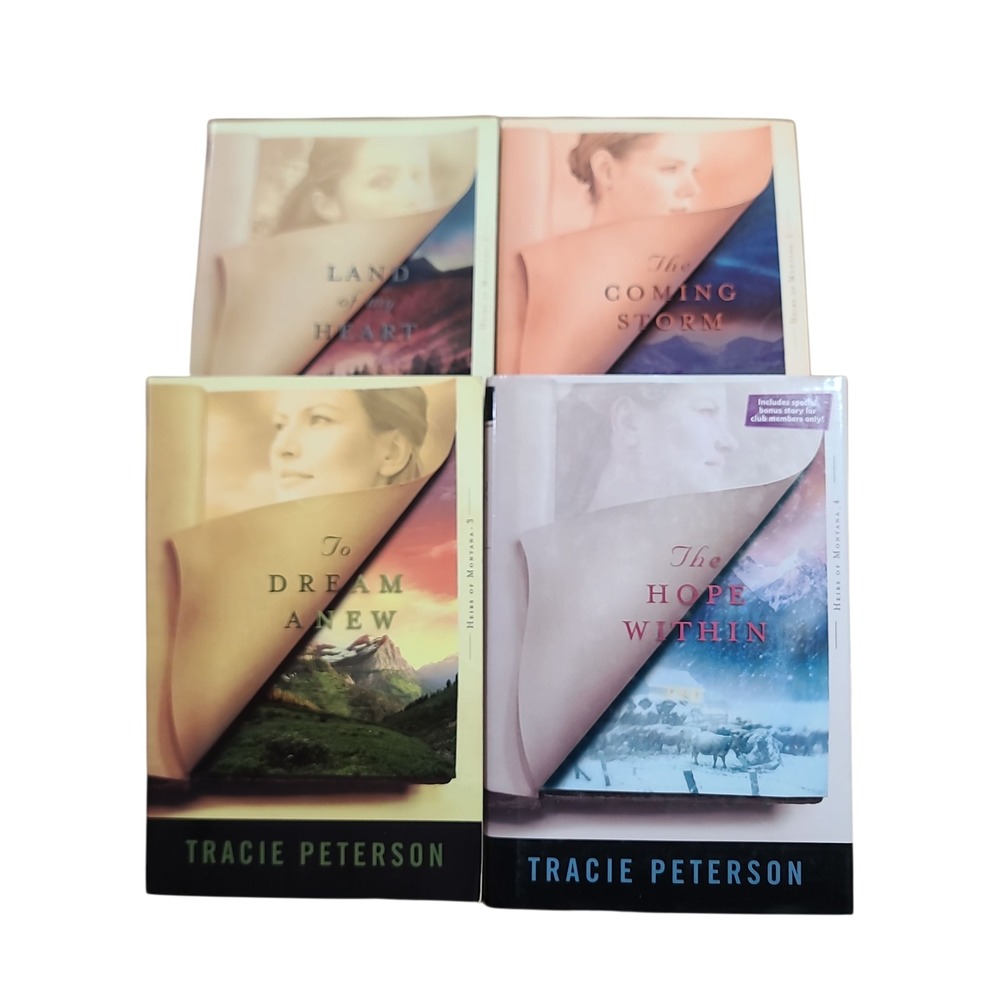 Heirs of Montana Series Tracie Peterson 4ea Book Set Land Heart Coming Storm